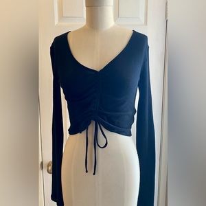 Black Ruched Crop top